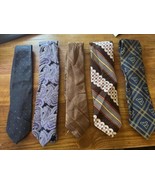 Lot Of 5 Men’s Polyester Ties Christian Dior Vintage Jc Penny Eagles Win... - $19.80