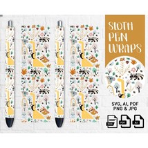 Sloth Pen Wraps, Pen Wrap SVG, Glitter Pen Wraps, Epoxy Pen Wraps, Pen Wrap Png - £1.87 GBP