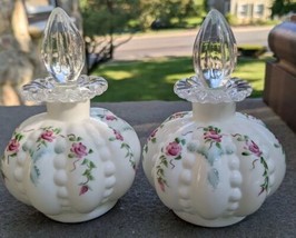 Pair Of Fenton Art Glass Charleston Perfume Bottles - £187.61 GBP