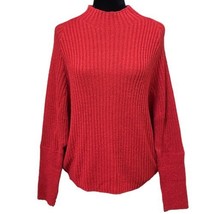 Eloquii Red Chunky Knit Mock Neck Dolman Sleeve Ribbed Sweater Size 14/16 - £22.79 GBP