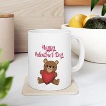 happy valentines day teddy bear coffee Mug 11oz lovers cup - £14.37 GBP