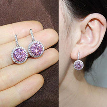 Luxury Round Zircon Earrings Women&#39;s Pave Stud Earrings Ol Earrings - £7.98 GBP