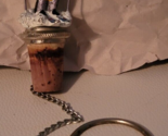 Vintage Wine Stopper Snow Slalom Skier Bottle Ring and Chain Cork Aspen ... - $14.99