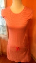 NWOT VINCE Cotton Blend Coral &amp; White Striped Sleeveless Leisure Dress SZ L - $58.41