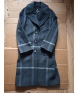 Pendleton Women&#39;s Plaid Wool Mid Length Button Up Trench Coat Size 4 Gray - £153.61 GBP