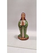 Vintage 6&quot; Mary Holland Mold Ceramic Nativity Scene Figurine Hand Painted - $26.92 CAD