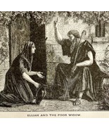 1888 Elijah And The Poor Widow Victorian Religious Art Print Bible DWN9F - $39.99