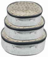 Kuber Industries Round Design Rexine 3 Pieces Make Up Jewellery Vanity T... - $27.75
