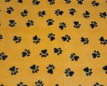 Fleece Paw Prints Pawprints Black Dogs Animals Fleece Fabric by the Yard... - $8.97