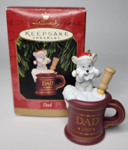 1997 Hallmark Dad Mouse in Mug Ornament SKU U124 - £8.01 GBP