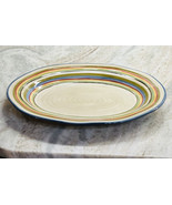 TABLETOPS GALLERY LOS COLORES STRIPES SERVING PLATTER 16&quot; H PAINTED CERA... - £40.15 GBP