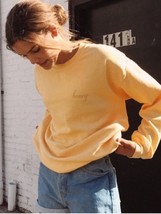 Sweet Cute Letter Embroidery Sweatshirt Women Retro Streetwear O-Neck Long Sleev - £95.45 GBP