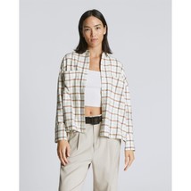 Everlane Womens The Boxy Flannel Shirt Pockets Plaid Brown S - £34.17 GBP