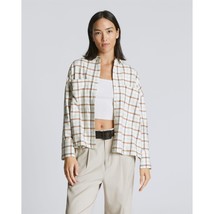 Everlane Womens The Boxy Flannel Shirt Pockets Plaid Brown S - £34.76 GBP