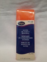 Wrights Satin Blanket Binding 100% Polyester 117 794 058 Orange 4.75 Yd ... - $5.89