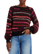 Mother Womens Striped Crop Pullover Sweater Black S - $177.21