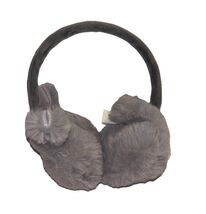 Fuzzy Grey Cute Ear Muffs Head Band (SHIPS IN 24 HOURS) - $18.69