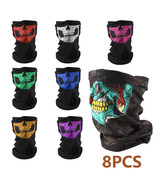 8X Motorcycle Face Masks Skull Mask Half Face For Outside Riding Motorcy... - £19.15 GBP