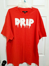 NWT Fashion Nova Drip Red Casual Mens 2XL Short Sleeve T-Shirt  - £8.00 GBP