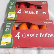 7 Christmas Replacement Lights C97 Watt Indoor Outdoor Orange Red VTG NIP NOS - £6.58 GBP