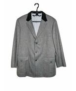 Elevee Men&#39;s Custom Tailored Herringbone Gray Wool Blazer Coat Jacket Si... - £89.91 GBP