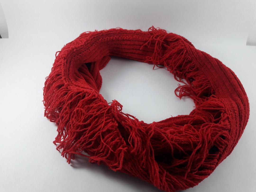 Charter Club Women&#39;s Chenille Infinity Scarf With Fringe Red M - $14.84