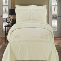 Blancho Bedding King/Calking Size Athena Ivory Embroidered Duvet Cover Set - £102.50 GBP