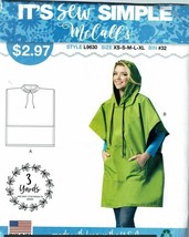 McCalls Sewing Pattern L9630 Poncho Pullover Misses Size XS-XL - $6.89