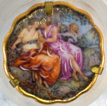 LIMOGES France Porcelain Courting Couple Miniature PLATE Lovers &amp; Cupid - £15.95 GBP