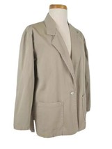 Vtg LL Bean Khaki Presentation Field Jacket Blazer Coat Medium Tan Singl... - $24.99