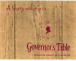Governor&#39;s Table Menu Tates Creek Road in Lexington Kentucky 1960&#39;s - $27.72