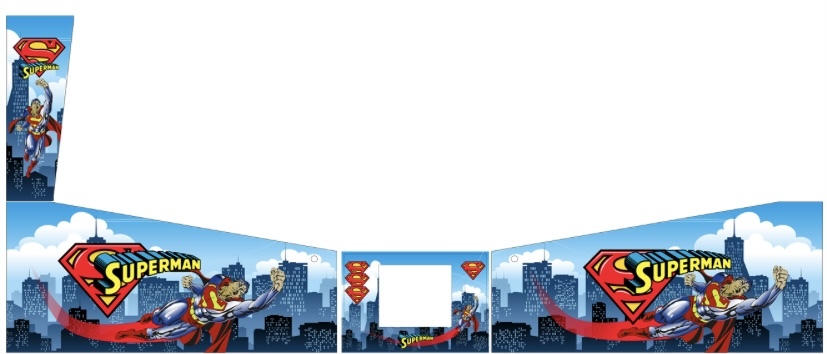 Primary image for Superman Atgames Legends Pinball Design Decal Virtual Pinball graphics vinyl