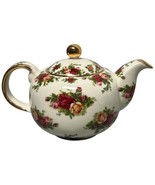 Royal Albert Old Country Roses Fine China Teapot Gold Trim Indonesia 1998 - $42.08