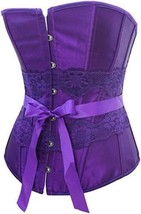 Chicastic Sexy Purple Satin Lace Corset/Bustier With Boning - size  5-6X- Large - £26.30 GBP