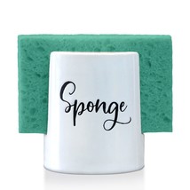 Sponge Holder For Kitchen Sink - Ceramic Porcelain Cup For Sponges - Rus... - £16.03 GBP
