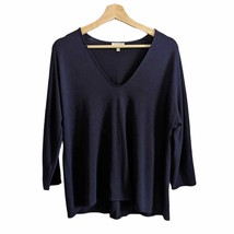 Aritzia Wilfred Free Navy V-neck Sweater Size Small Rayon/Polyester - $14.84