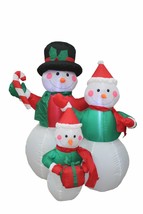 USED 4 FOOT TALL Christmas Inflatable Snowman Snowmen Family Lighted Dec... - £37.74 GBP
