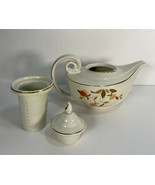 Hall China Autumn Leaf Collector&#39;s Aladdin Tea Pot 3 pc with Infuser AS IS  - £39.30 GBP