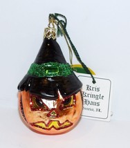 Nwt Inge Christmas Heirlooms Glass A Spooky Sight JACK-O-LANTERN Witch Ornament - £27.60 GBP