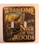 Welcome to Our Neck of the Woods Metal Switch Plate  Double Toggle - $9.25