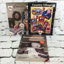 Vintage Country Crafts Fabric Projects Lot Of 3 Pattern Booklets Boutiqu... - $7.91