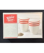 NEW! General Store by Gibson Hollydale Salt &amp; Pepper Set Red &amp; White Sha... - $13.60