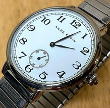 Anne Klein AK1205 Classic Silver White Small Second Quartz Watch Hour~New Batter - £18.12 GBP