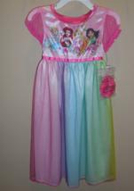 Disney Princess Nightgown Sleepwear Girl&#39;s 2T Pink Cinderella Ariel Rapunzel New - £15.69 GBP