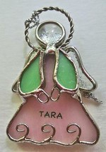 Hand Made Stained Glass Angel Ornament Pink Skirt &quot;TARA&quot;   2.25&quot; - £10.17 GBP