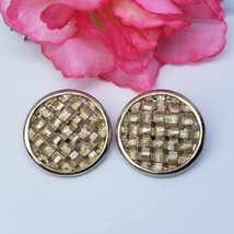 Vintage Sarah Coventry Round Weave Design Gold Tone Clip On Costume Earrings - £10.24 GBP