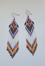 Handmade Beaded Southwest Style Earrings made In  South Dakota  - £23.56 GBP
