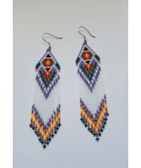 Handmade Beaded Southwest Style Earrings made In  South Dakota  - £23.12 GBP
