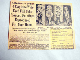 1966 Color Ad 4 Wide Eyed Full Color Moppet Paintings - £6.24 GBP