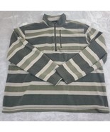 Duluth Trading Co. Fleece Pullover Mens 2XLarge Green  y Striped 1/4 Zip... - $22.74